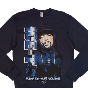 Ice-T Mens Size Small Sweatshirt Black Long Sleeve Graphic Hip Hop T Shirt